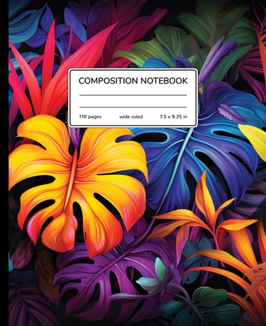 Neon Monstera Composition Notebook